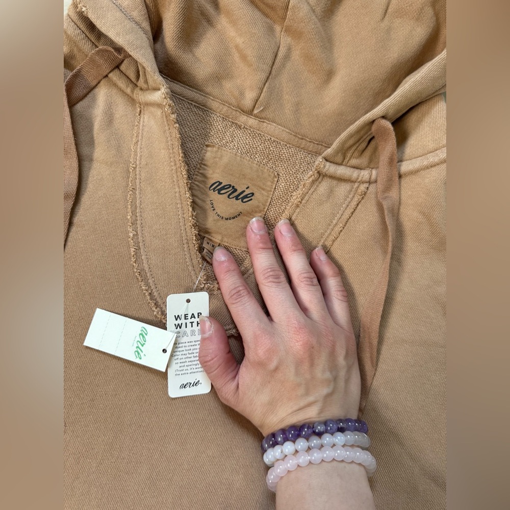 NWT Aerie Tan Hoodie OVERSIZED FIT - Picture 5 of 6